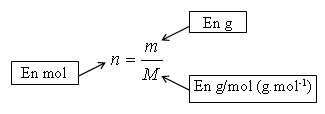 Calcul d'une quantité de matière à partir d'une masse Calcul d'une quantité de matière à partir d'une masse