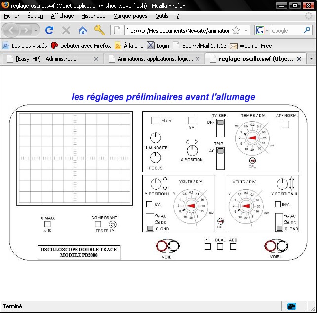 reglages oscillo