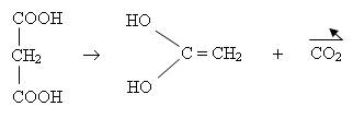 Réaction de décarboxylation de l'acide malonique