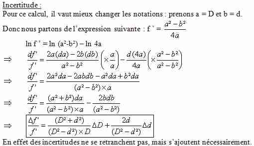 Calcul d'incertitude