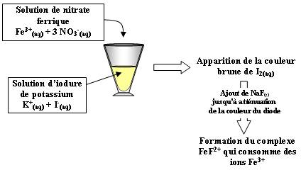 Réaction entre les ions iodure et les ions ferriques