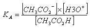 Constante d'acidité pour l'acide éthanoïque