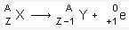 Equation radioactivité β+ remplie